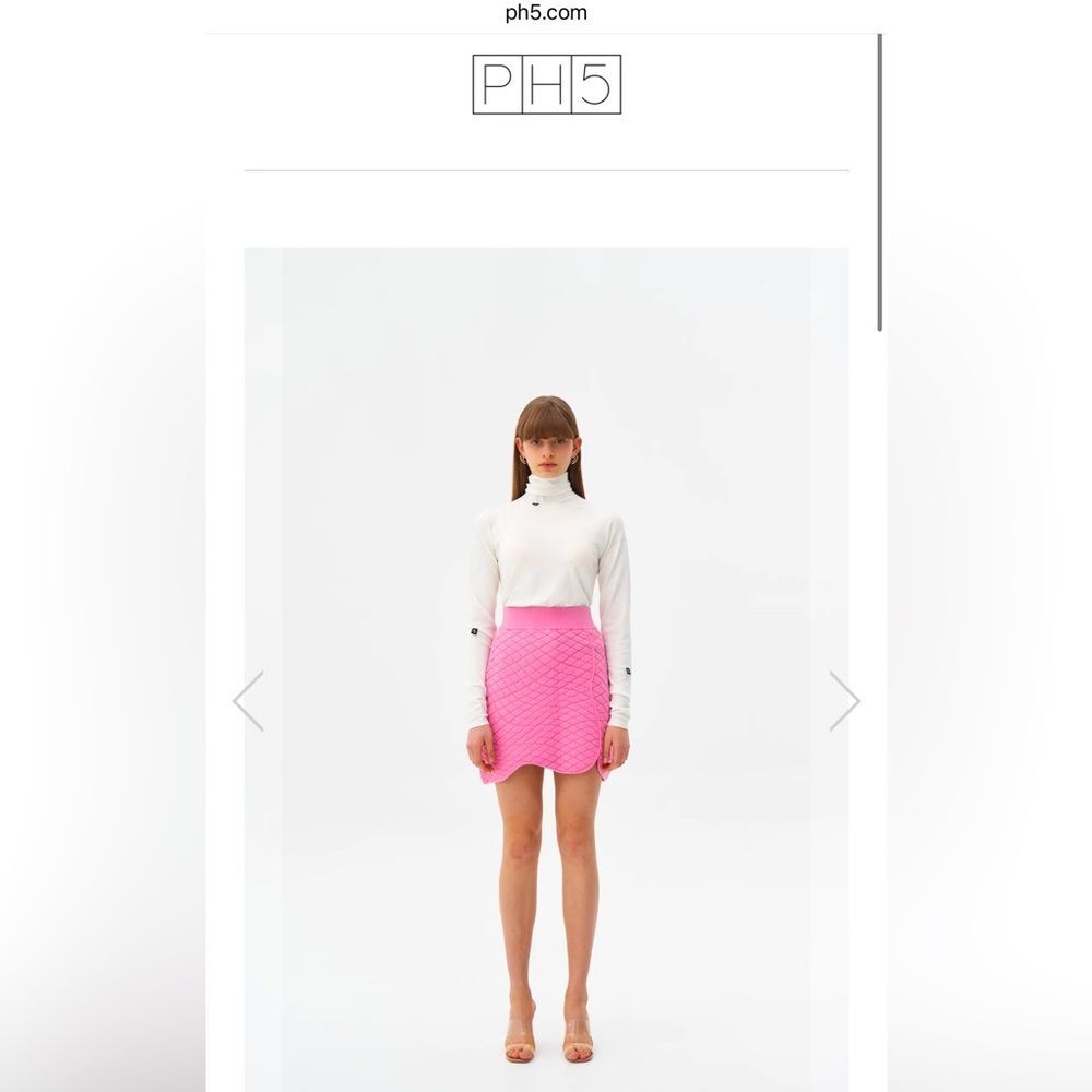Ph5 HANNAH PILLOW STITCH ECO Pink MINI SKIRT S